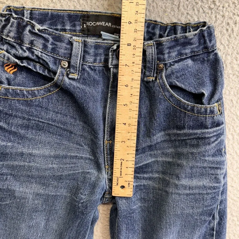 ROCAWEAR Jeans Kids 6 Blue Straight Wide Leg Unisex Vintage Y2K Baggy Grunge